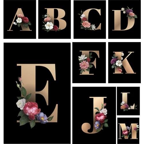 Diamond Painting Cross Stitch Text mystery Letter 5D DIY Full Drill Flower Embroidery Mosaic 26 Word Home Decor Craft Kit