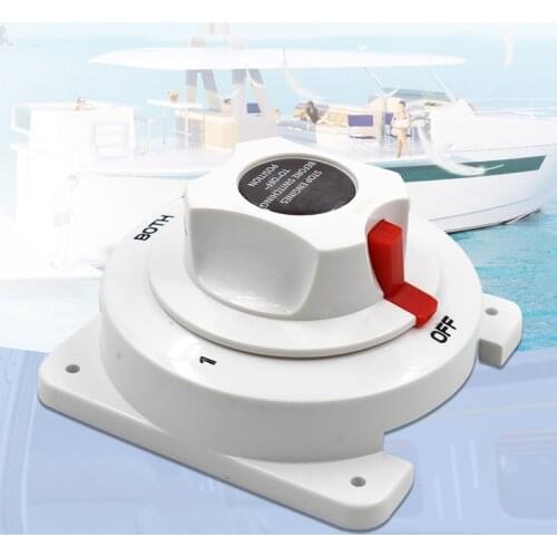 White Distribution Marine Boat Battery Switch Marine Dual Battery Selector Switch for Boat RV Motor