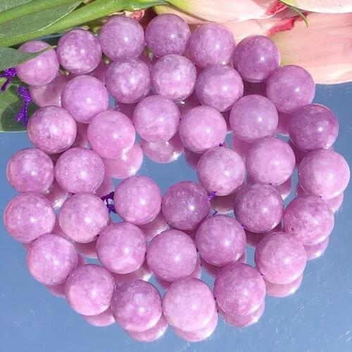 Purple Lilac Jades Stone Beads Natural Crystal Round Loose Spacer Beads For Jewelry Making DIY Bracelet Accessories 6/8/10/12MM
