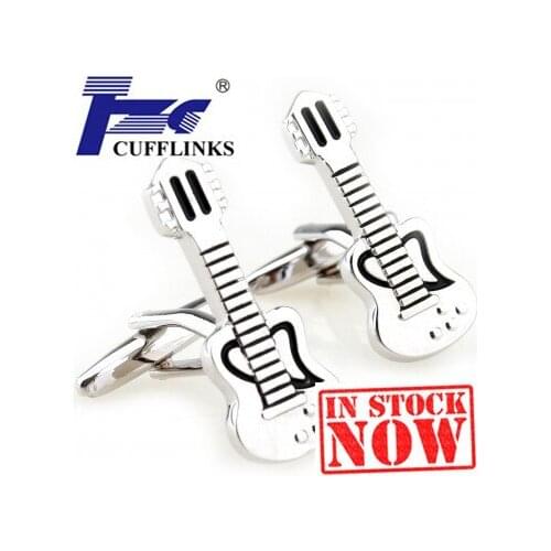 Black Guitar Cufflink Cuff Link 2 Pairs Free Shipping Promotion