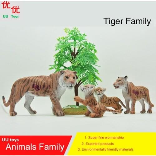 Action Figures: Tiger family pack Simulation model Animals kids toys children educational props Action Figures Collections