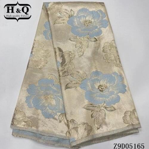 H&Q Hot Selling African Brocade Lace Fabrics With Jacquard Weave 5 Yards Embroidery French Tulle Lace Fabrics For Wedding Dress