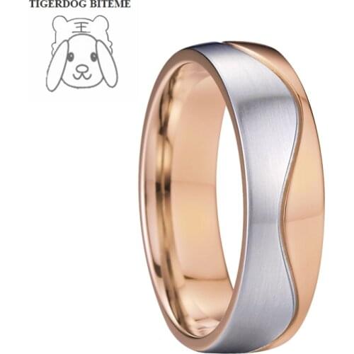 Western rose gold color rings design without stones for women big size anniversary marriage alliances wedding couple ring men