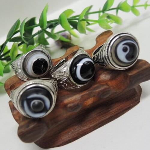 Natural sky eye agate jade ring with 925 sterling silver jade rings jade jewelry brand natural stone jewelry