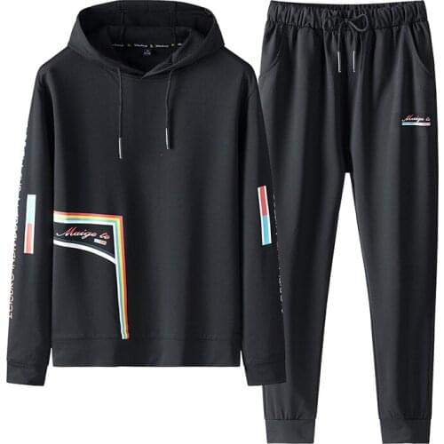 Mens Sportswear Sets Spring Autumn Hoodies 2Piece Male Casual Jogging Tracksuit Men 2 Piece Sweatshirt + Sweatpants Sports Suit