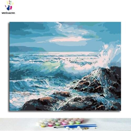 Paint by number, paint paint, wave dancing patterns, paint home decorations digitally according to pictures