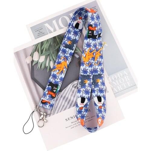 Ransitute R2249 Cute Onigiri Sushi Cat Cartoon Key Chain Lanyard Gifts For Child Students Phone USB Badge Holder Necklace