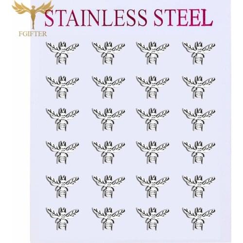 Cute Insect Animal Earrings Bee Small Stud Earrings Steel Color Womens Accessories Fashion Popular Jewelry Wholesale