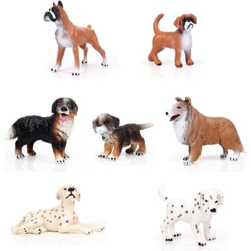 Simulation Mini Hound Dalmatian Pug Dog Miniature Figurine Animal Model Home Decor Fairy Garden Decoration Accessories Modern