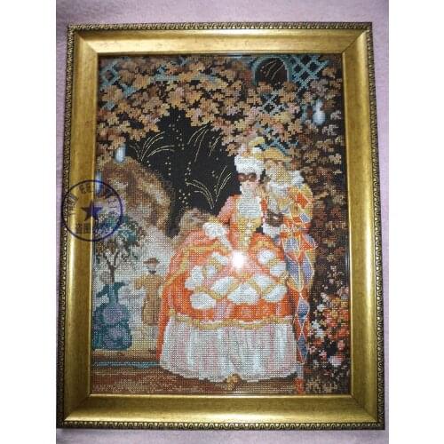 Top Quality Lovely Counted Cross Stitch Kit Harlequin and the Lady Halloween Ball Dance Dancing Party Riol 100-025