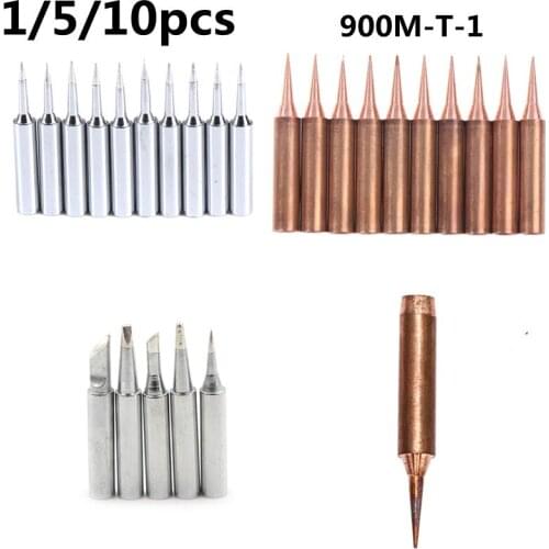 5/10PC 900M-T-I Pure Copper Soldering Iron Tip Lead-free Solder Tips Welding Head BGA Soldering Tools