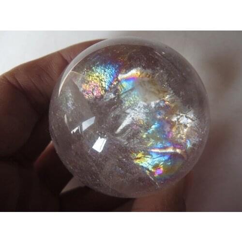 Natural Clear Quartz Rainbows Ball Crystal Sphere Orb Healing 176g