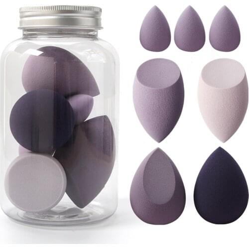 New 7 pcs Makeup Sponge Dry&Wet Use Cosmetic Puff Sponge Maquiagem Foundation Powder Blush Beauty Tools with Storage Box