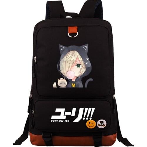 New Anime Yuri On Ice Prints Boys Girls Kids School Book Bags Women Bagpack Teenagers Bookbag Canvas Men Laptop Travel Backpack