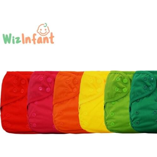 WizInfant 6pcs/Set Onesize Baby Cloth Diaper Cover With or Without Bamboo Insert,waterproof breathable S M& L adjustable