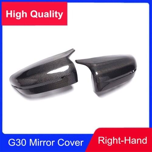 One Pair For Right-hand Carbon Fiber Mirror Cover Rearview Side Mirror Caps Housing Cover For BMW G30 G38 G11 G12 ABS 2017-IN