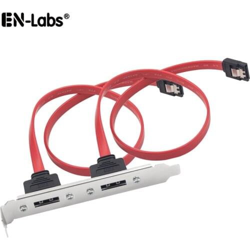 ESATA to SATA Bracket Cable Adapter w/ Full Profile PCI Cover,Dual Ports External eSATA to Motherboard 6Gbps SATA Header Cord