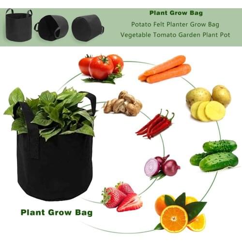 PE Plant Grow Bag Cultivation Planting Woven Felt Bags Garden Seedling Pots Removable Potato Planters Garden Flowerpot