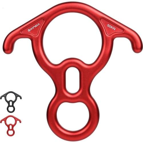 Portable Rock Climbing Equipment 50KN Ox Horn Hoop Abseiling Device Rappelling Descender Outdoor Survival Accessory 2019