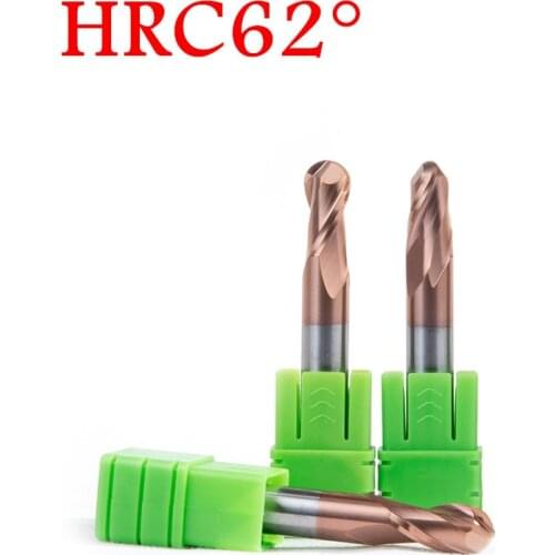 High hardness perfect quality 2 Flute for cutting HRC65 R0.5-R10 milling Tungsten steel Sprial Bit mill spherical End mill