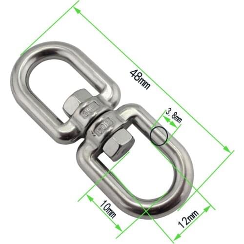 Stainless Steel Double Eyes End Swivel Marine 304/316 Eye-Eye End Swivel Anchor Chain Connector Shackle 4mm 5mm 6mm 8mm