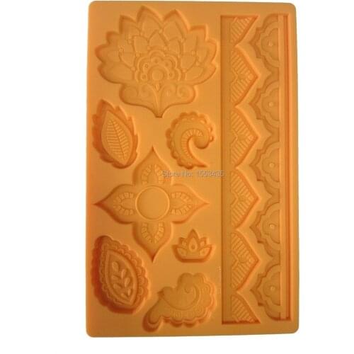 Moldes De Silicona Cocina Fondant Silicone Mold Global Wilton Style for Cake Decoration Color Orange