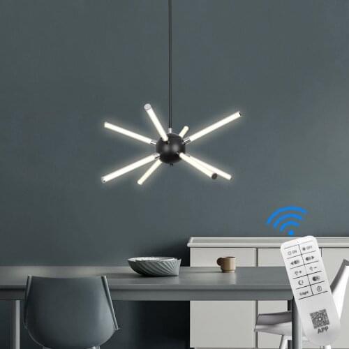 TCY Chrome plating Modern Led Chandeliers For Living Room Bedroom Dining Kitchen Chandeliers Acrylic light pipe Indoor lighting