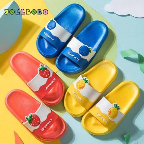 Children Fruit Slipper Summer Cute Cartoon Strawberry Pineapple Avocado Girls Boys Indoor Slippers Kids Shoes Home High Quality