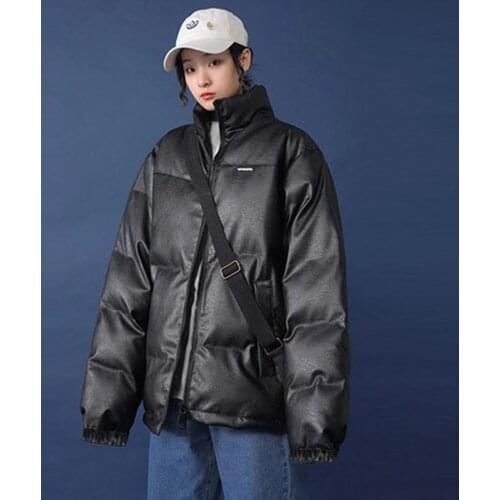 Women cotton padded jacket winter Korean loose standing collar bread set thick Japanese cotton ins commute oversized coat