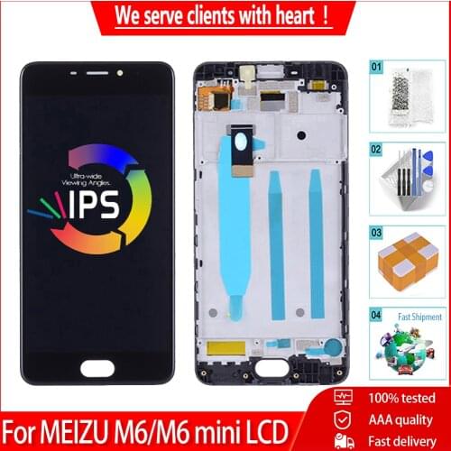 5.2'' AAA Quality For MEIZU M6 LCD Display Touch Screen With Frame Assembly Replacement For MEIZU M6 MEILAN 6 Display Screen
