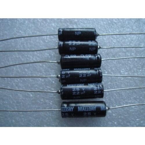 1pcs/1lot Original American Mauroli MALLORY 25V 22UF axial NP non-polar electrolytic capacitor