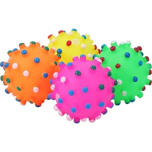 1pcs Funny Pets Dog Puppy Cat Ball Teeth Toy Chew Sound Dogs Play Fetching Squeak Toys Dog Toys Pet Supplies freeshipping