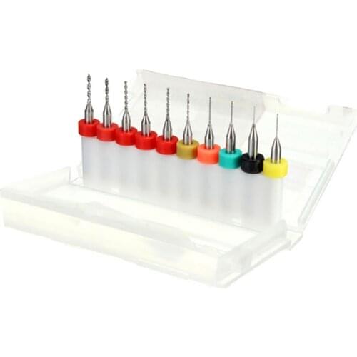 10pcs 0.25-1.15mm Alloy Tungsten Steel Circuit Board Miniature PCB Drill Bit Amber Beeswax Drilling Tool