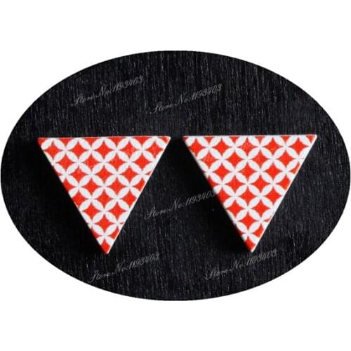 15 x 17mm Geometry Triangle Wood Laser Cut Cabochon beads to make DIY Rings, Earrings, Brooch, Necklace pendant