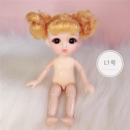 16cm Cute Baby Doll 1/8 Bjd Fashion 3D Real Eye Doll 13 Joint Body Doll Toy Diy Dress Up Toy Accessories Not Include Clothes