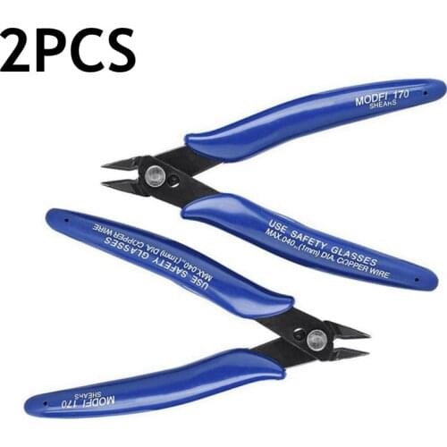 2Pcs 170 Side Cutting Nippers Wire Cutter Snips Shears Diagonal Pliers Flush Stainless Steel Nipper Hand Tools For 3D Printer