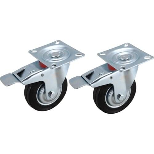 2Pcs Furniture Casters Wheels Rubber Swivel Caster Roller Wheel for Platform Trolley Chair Household Accessori