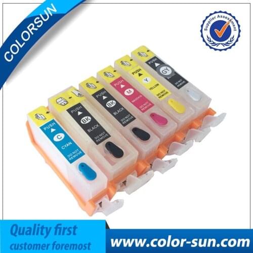 6 colors for Canon Refillable Ink Cartridges PGI225 CLI225 PGI 225 for Canon PIXMA MG8120 MG6120 printer with ARC chips