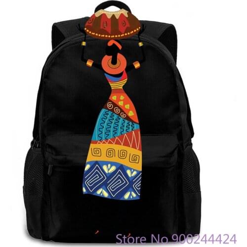 African Wo Carrying Vessel Tribal Logo Printing Cheap Crew Neck women men backpack laptop travel school adult