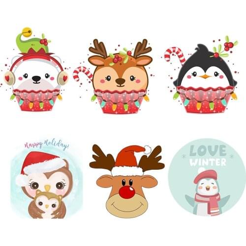 DIY Cartoon Christmas Heat Transfer Sticker For Vogue Girl Clothing Patch 1 Piece. T286