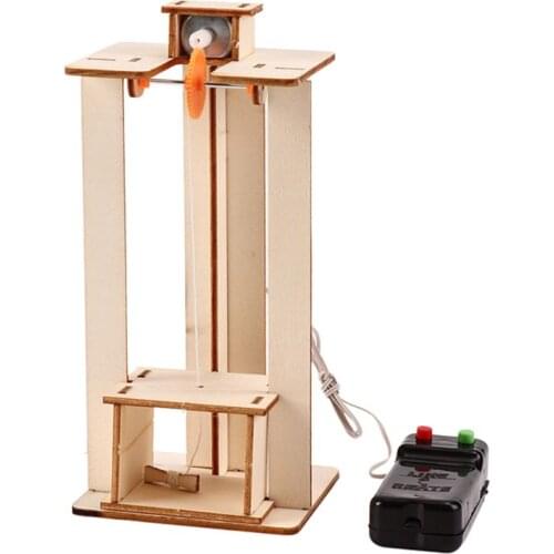 DIY Electric Elevator Lift Model Children Boy Toys Science Experiment Puzzles Kits Creative Innovation Education For School