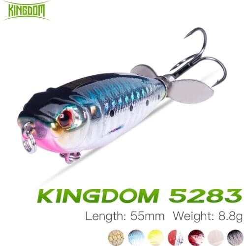 Kingdom Pencil Fishing Bait 55mm 8.8g Rotating Floating Wobblers Hard Fishing Jerkbait For Bass Perch Trout Pike With Propeller