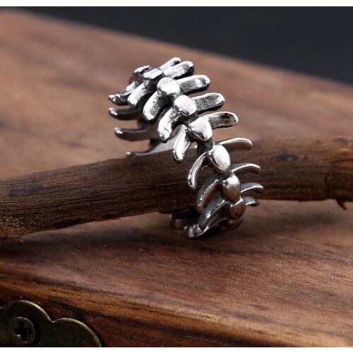 Simple Spine Bone Stainless Steel Ring Men Women Fashion Wild Skull Skeleton Rings Punk Street Style Couple Jewelry Gift