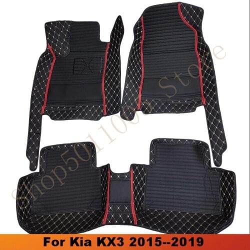 Car Floor Mats For Kia KX3 2015 2016 2017 2018 2019 Carpets Waterproof Foot Pads Auto Custom Automobiles Interior Accessories