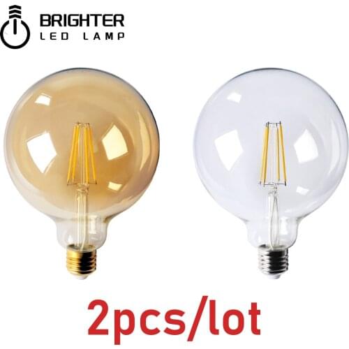 Chrismas Decor 2pcs/lot Retro Edison Filament Bulb G125 8W E27 Bombillas 220-240V Gold Glass Bulb Home Decoration