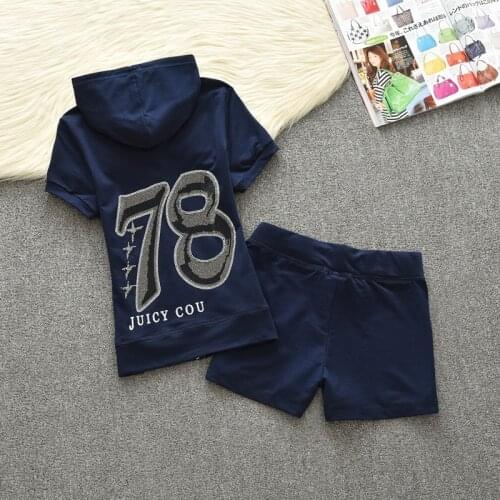 Summer Shorts Set Women Letter Pattern Elasticity Lovely Girls Style Sweet Harajuku Hooded Top Cotton Trousers Female S-XL