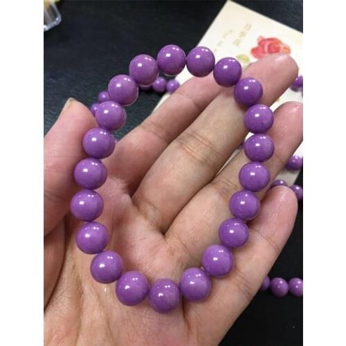 2018 Newly Natural Phosphosiderite Purple Stone Round Beads Bracelet AAA12mm Fashion Women Men Crystal Stone Beads Drop Shipping