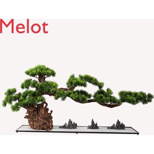 New Chinese Artificial Bonsai Large Sand Plate Welcome Pine Root Carving Indoor Entrance Decoration ArborvitaeLandscape Modeling