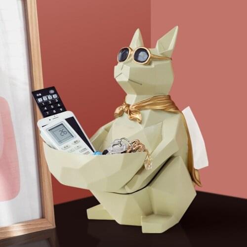 RESIN FIGURINE STORAGE BOX WITH TISSUE BOX TABLETOP HOME DECOR DESK ORGANISER KEY TOOLS TRUIT NUTS CANDY STORAGE BOWL R5341