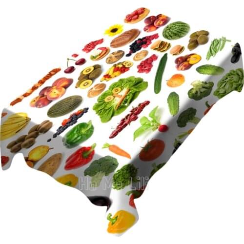 A Variety Of Healthy And Nutritious Fruit And Vegetable Design Pattern Tablecloth Indoor And Outdoor Art Decoration